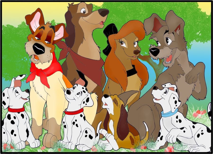 Animated Disney Dogs Feature Beloved Characters in Classic Films